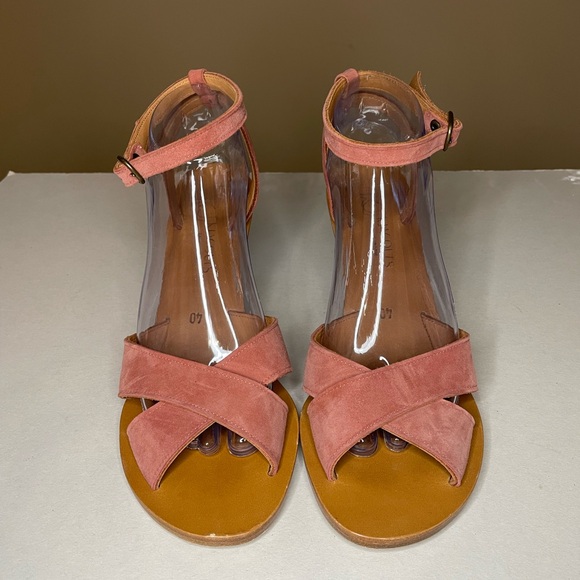 K Jaques Saint-Tropez Rose Suede Leather Wedges Sandals Size 40/9 - Picture 2 of 10